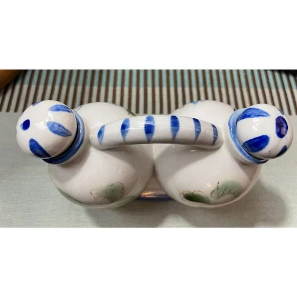 Vintage Nasco Hand Painted Ceramic Pottery OIL & VINEGAR CRUET - Picture 6 of 9